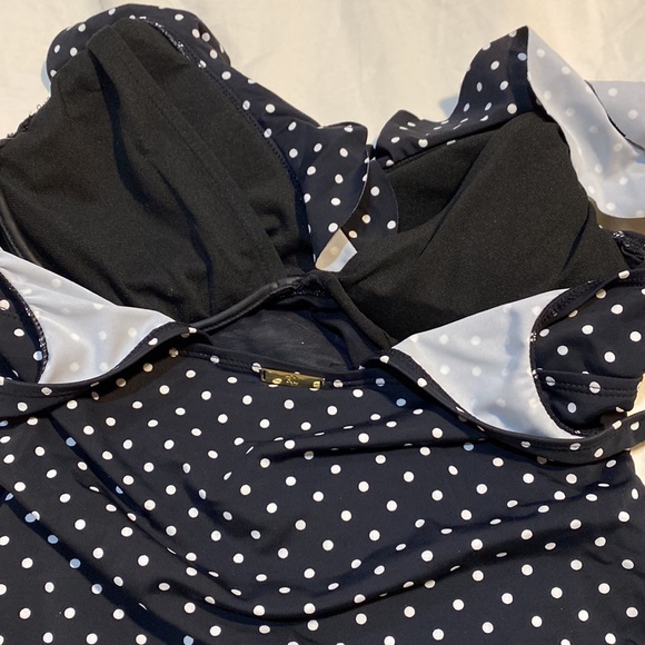 Black and white polka dot Lauren tankini swim top 8, NWT - Picture 7 of 7